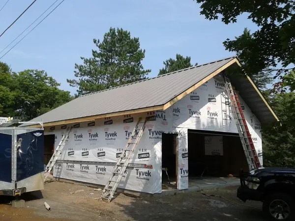 Ely Gray Standing Seam Garage — Collins Roofing